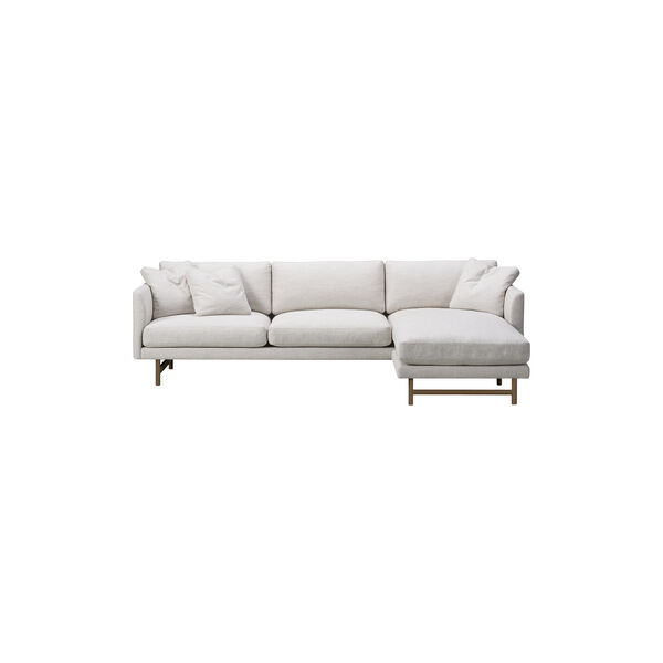 FF5525 80 3-seater Sofa Chaise, light beige/lacquered smoked oak, Fredericia Furniture