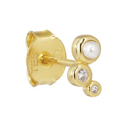 Trinity Stud, pearl/white, The Earring Shop