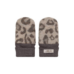 Mittens Wool Fleece 2-layer , camel melange, HUTTEliHUT