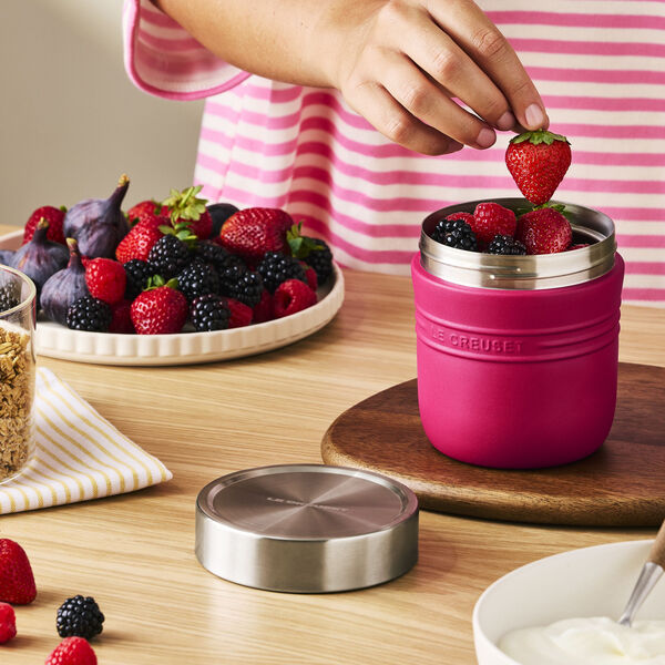 On The Go Food bottle, berry, Le Creuset