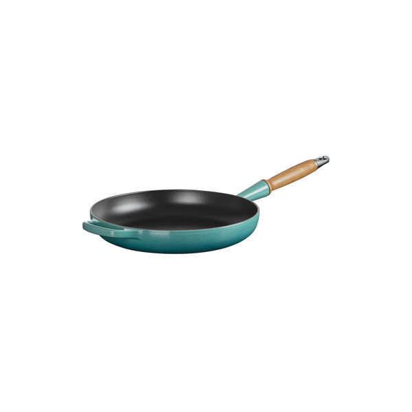 Signature Frying Pan with Wooden Handle &Oslash; 28 cm, bleu riviera, Le Creuset