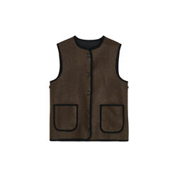 Meha Vest Loden, pure dark brown, Aiayu