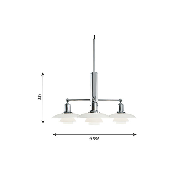 PH 2/1 Stem Fitting, chrome, Louis Poulsen
