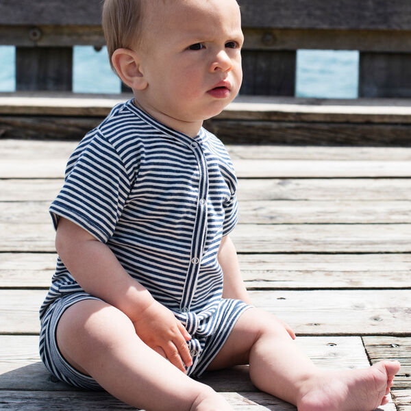 Baby Short Suit Stripe, navy/offwhite, Serendipity