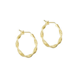 Olivia twisted hoops, gold plated, Pure by Nat