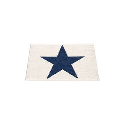 Viggo Plastic Rug, dark blue/vanilla, Pappelina