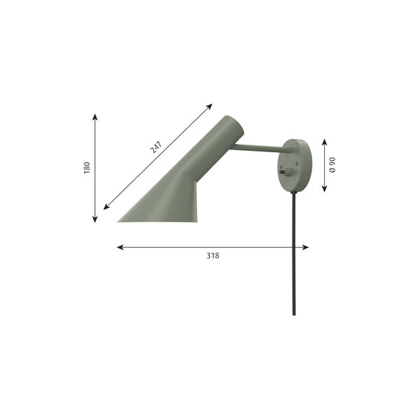 AJ Wall Lamp, pale petroleum AJ Wall Lamp, pale petroleum, Louis Poulsen