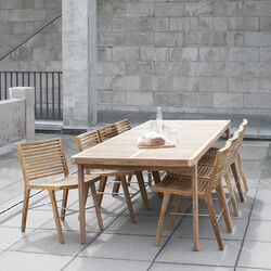 OUTDOOR RIB Dining Table 100x250 + 6 OUTDOOR RIB Dining Chairs, Sibast Furniture