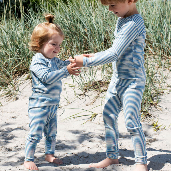 Baby Leggings Stripe, azur/ecru, Serendipity