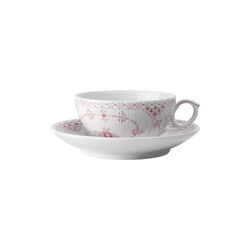 Coral Fluted Half Lace Cup and Saucer 20 cl, Royal Copenhagen
