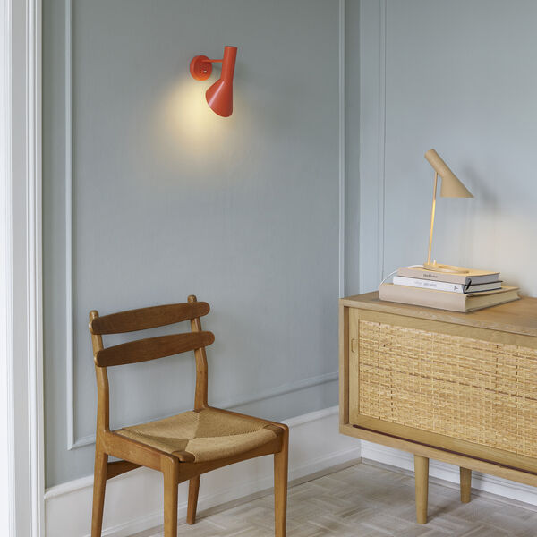 AJ Wall Lamp, electric orange, Louis Poulsen