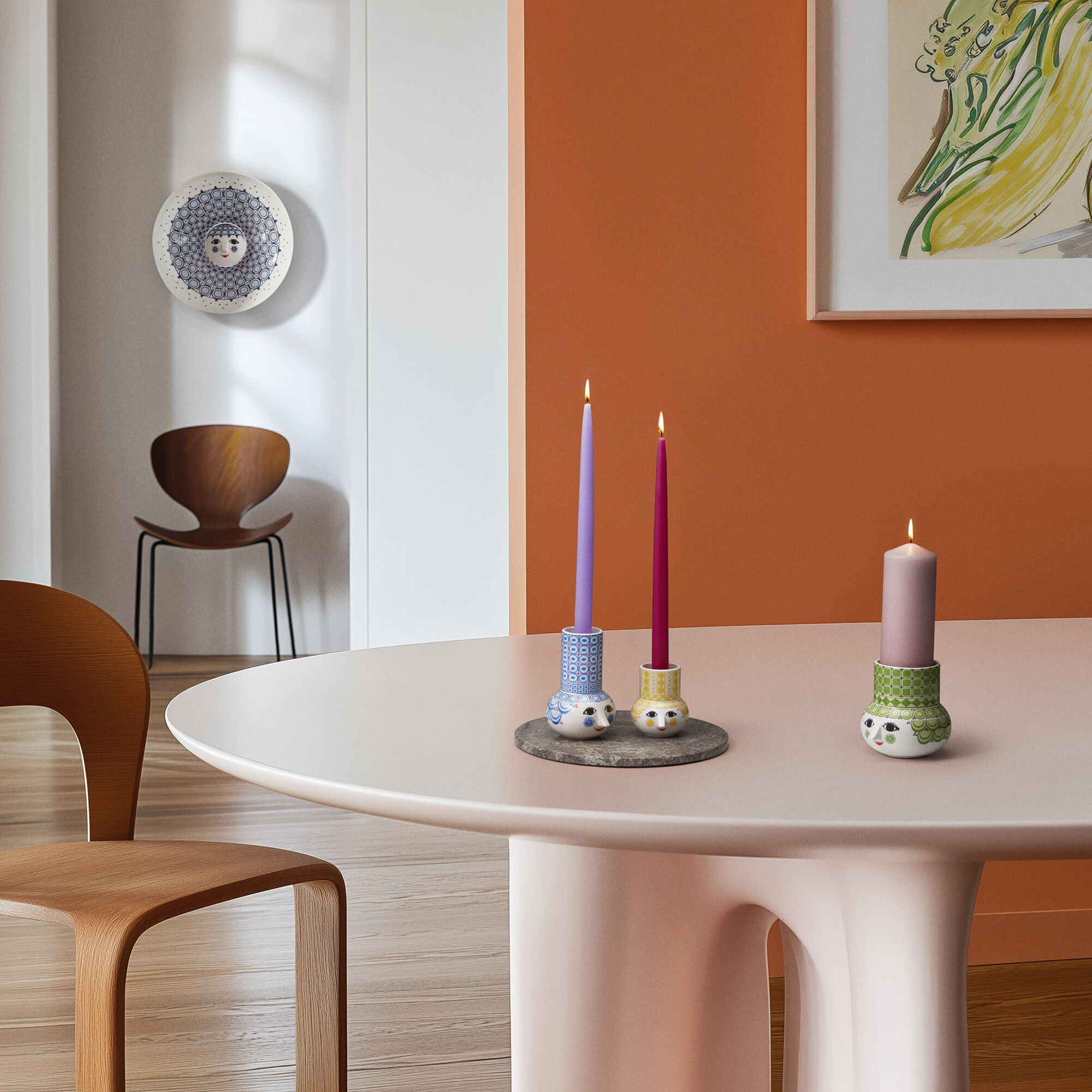 Olga Candle holder, light blue