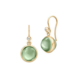 Prime Earrings, gold/green amethyst, Julie Sandlau