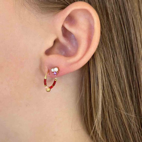 Heidi Earring, red, Nuni Copenhagen