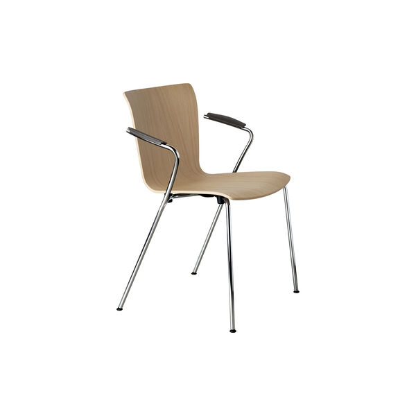 VM111 Vico Duo Dining Chair, lacquered oak/chrome, Fritz Hansen
