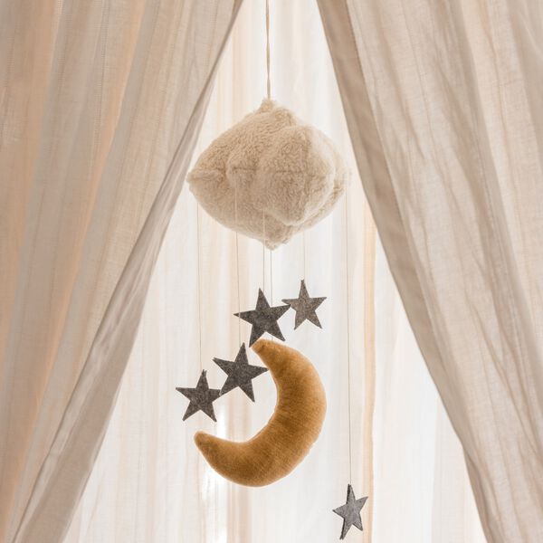 Moon & Stars Baby Mobile, beige Moon & Stars Baby Mobile, beige, Sebra