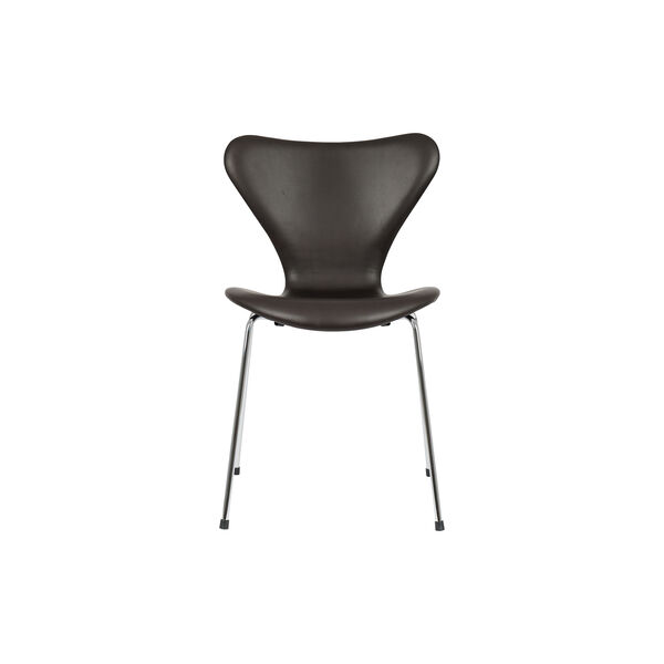 Series 7™ 3107 Fully Upholstered Chair, dark brown/chrome Series 7™ 3107 Fully Upholstered Chair, dark brown/chrome, Fritz Hansen