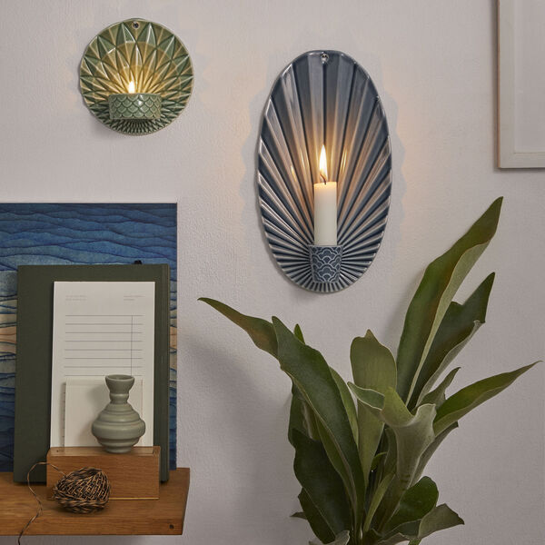 Pipanella Waves Candle Sconce, midnight, Dottir Nordic Design