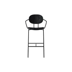 PIET HEIN Bar Chair with Arms, black lacquered oak, Sibast Furniture