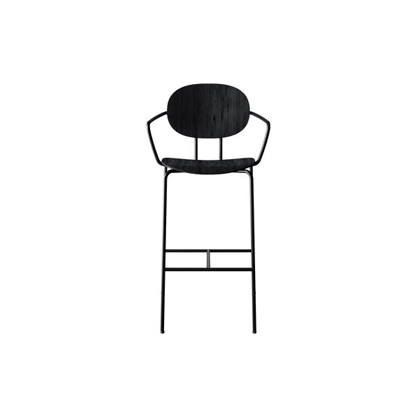 PIET HEIN Bar Chair with Arms, black lacquered oak PIET HEIN Bar Chair with Arms, black lacquered oak, Sibast Furniture