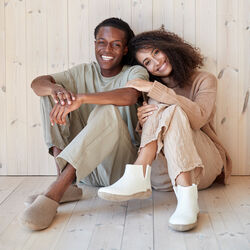 Felt Ankle Shoe, white, Glerups