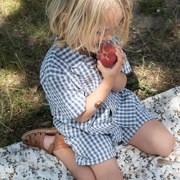 Kim SS Shirt, captains blue check Kim SS Shirt, captains blue check, Konges Sløjd