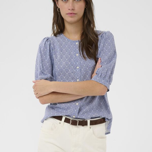 AzraPW Shirt, blue wallpaper print, Part Two