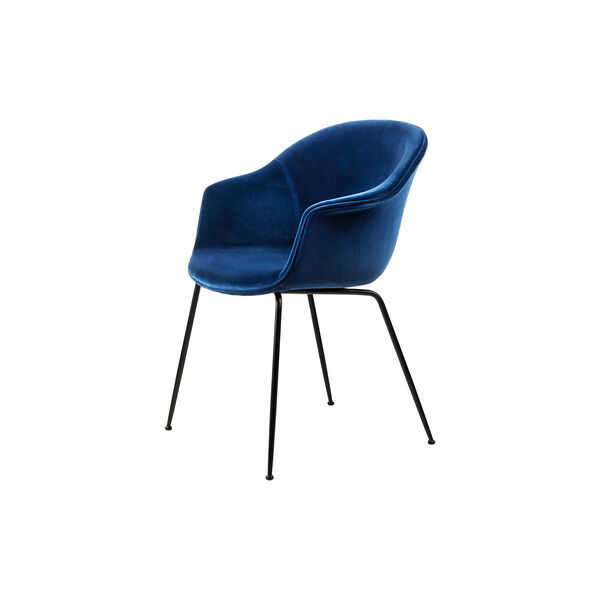 Bat Dining Chair Fully Upholstered, Velvet 420/black matt, GUBI