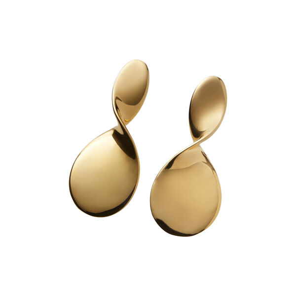 La Pausa Earrings Medium, gold plated, Pernille Corydon Jewellery
