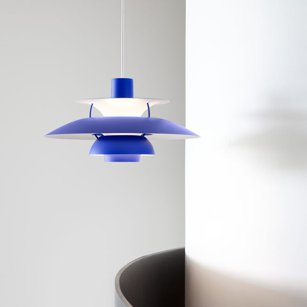 PH 5 Monochrome Pendant, blue, Louis Poulsen