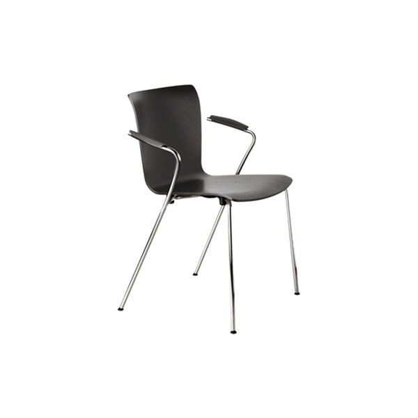 VM111 Vico Duo Dining Chair, black painted ash/chrome, Fritz Hansen
