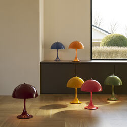 Panthella 250 Portable Table Lamp, opaque burgundy, Louis Poulsen