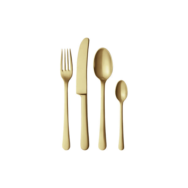 Copenhagen Cutlery Set 4 parts, matte gold Copenhagen Cutlery Set 4 parts, matte gold, Georg Jensen