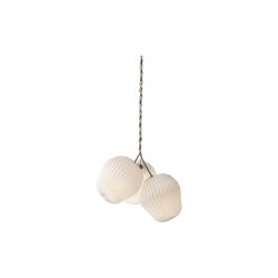 The Bouquet 3 Chandelier with Standard Shades, white/oak, LE KLINT