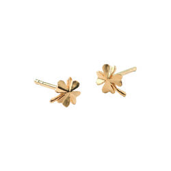 Clover Earsticks, gold, Pernille Corydon Jewellery