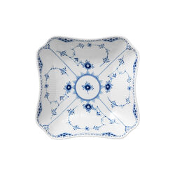 Blue Fluted Half Lace Square Bowl 180 cl, Royal Copenhagen
