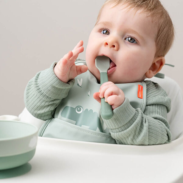 Foodie Easy-grip Baby Spoon 3-pack, blue, Done by Deer