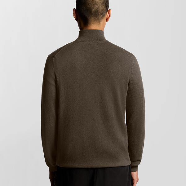 Cotton Merino Quarter Zip Jumper, espresso Cotton Merino Quarter Zip Jumper, espresso, Lyle & Scott