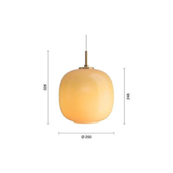 VL45 Radiohus Pendant, amber, Louis Poulsen