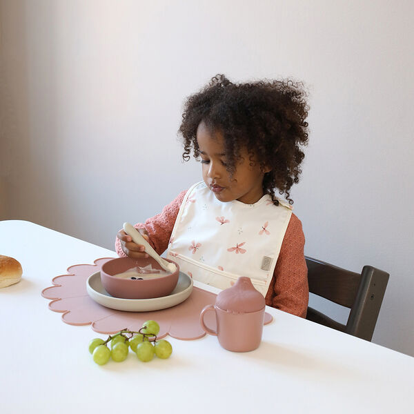 Bib with Pocket 2-pack, windflower creme/blossom pink, Cam Cam Copenhagen