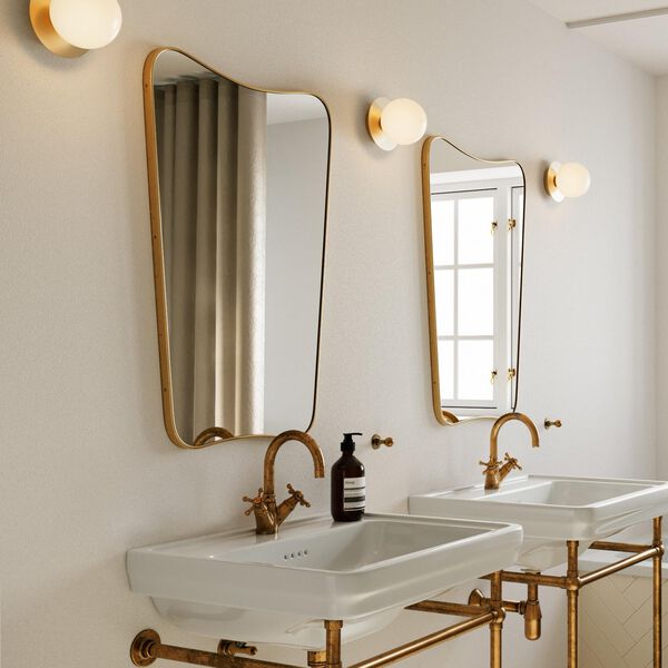 Liila 1 Small Wall Lamp, nordic gold/opal, Nuura