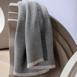 Herringbone Throw, dark blue/grey, ELVANG