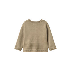 Knit Cardigan L/S Gunnar, gravel, Wheat