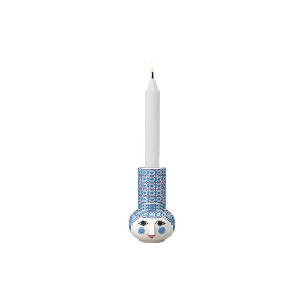 Olga Candle holder, light blue, Bjørn Wiinblad