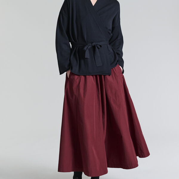 Fukkura poplin Skirt, maroon, BITTE KAI RAND