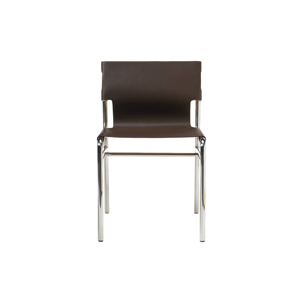 Jordan Leather Dining Chair, dark brown, Westwing Collection