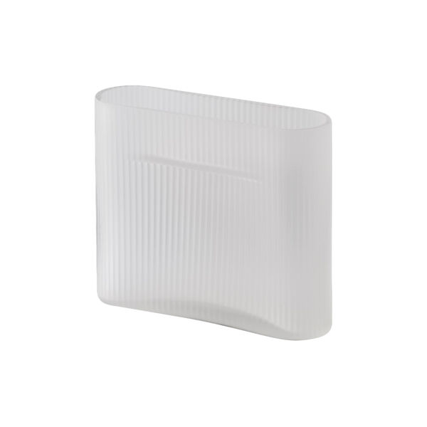 Ridge Vase, white/frosted glass, Muuto