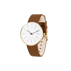 Bankers Wrist Watch, white/gold/brown, Arne Jacobsen Watches