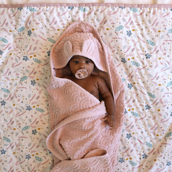 Hooded Baby Towel with Ears, dusty rose, Cam Cam Copenhagen