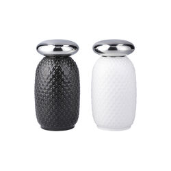 Rhombe Salt and pepper set, white/slate, Lyngby Porcel&aelig;n